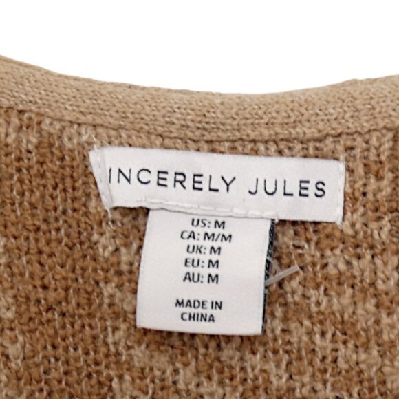 Sincerely Jules Plaid Hooded Belted Cardigan Coatigan M Tan Cozy Cabincore Boho - Picture 10 of 13